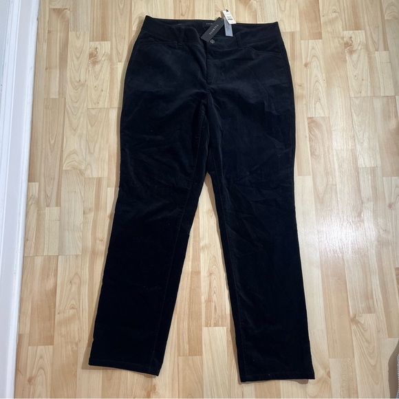 TALBOTS Pants Women’s Size 12 Corduroy Black Curvy Stretch High Rise NWT - Picture 1 of 7
